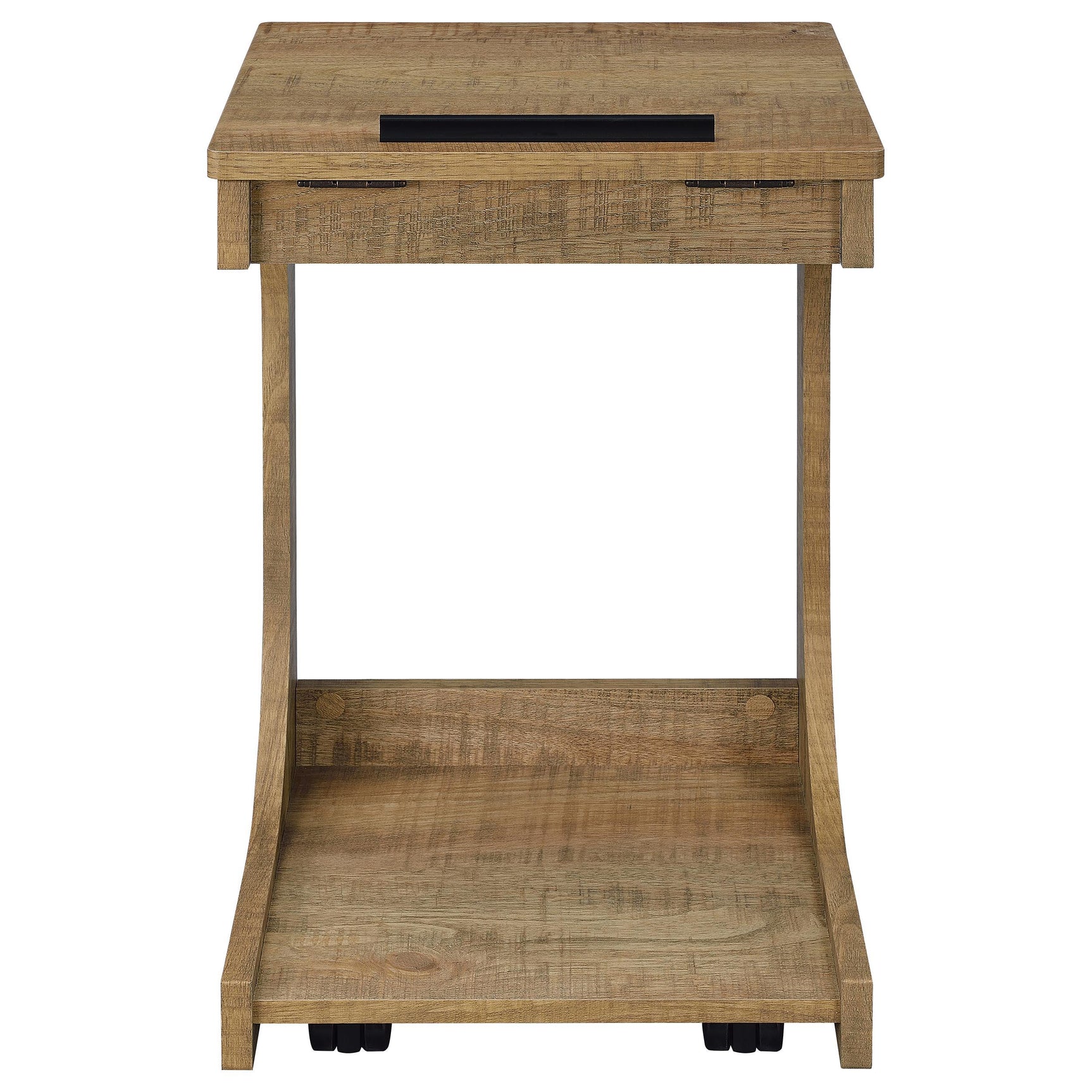 Top view showing square edge profile of table top