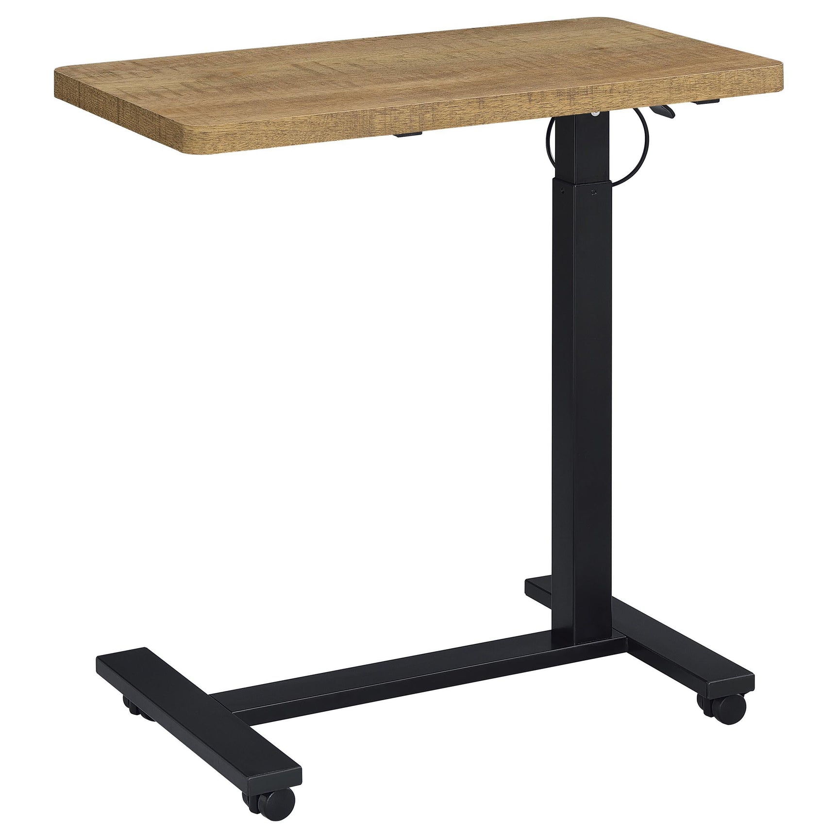 Westpark adjustable C-shape side table with mango finish and casters