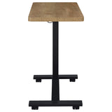 Westpark adjustable C-shape side table with mango finish and casters