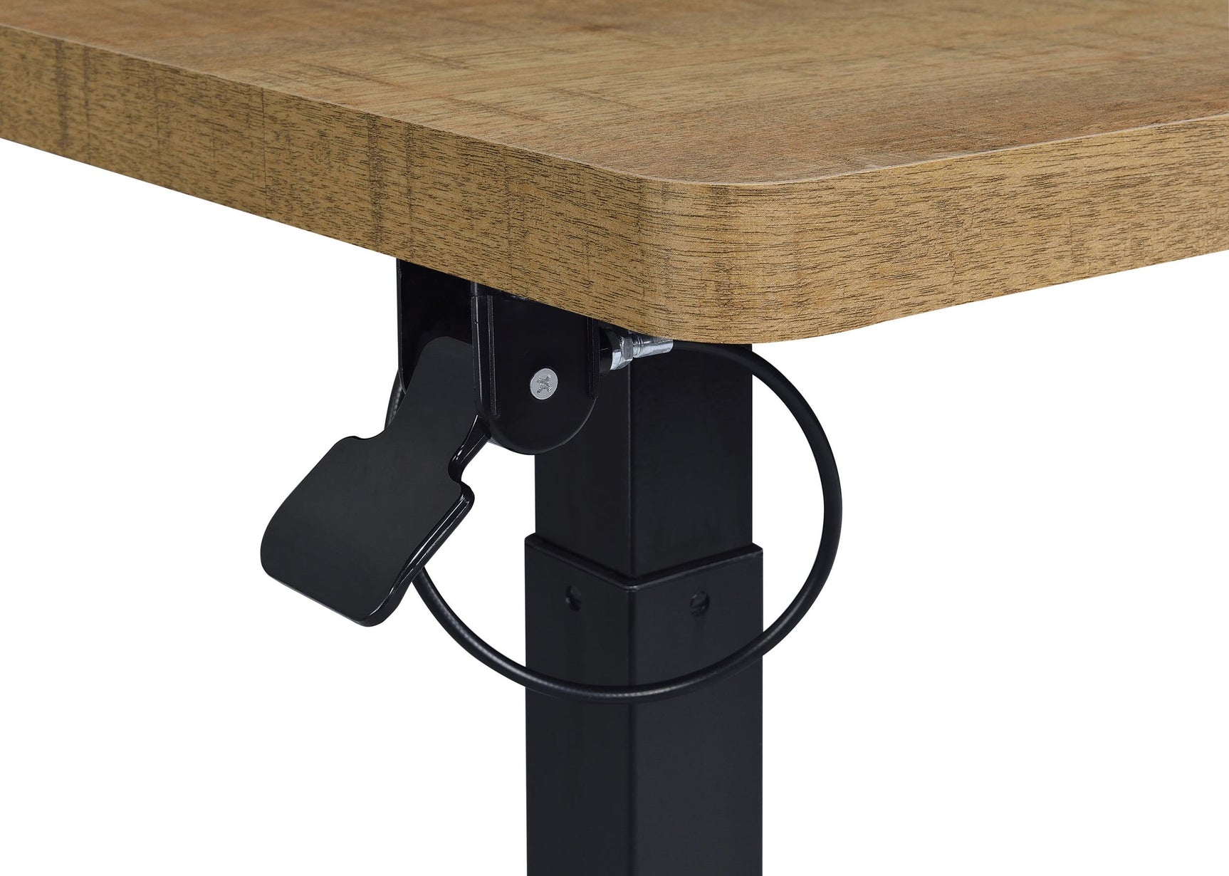 Westpark adjustable C-shape side table with mango finish and casters