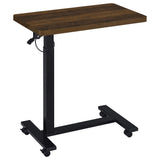 Side table metal pedestal and caster base detail