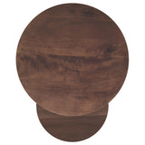 Close-up of dark brown mango wood finish on Yency nesting table