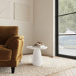 Side view of Perth 17-inch off-white cloud-shaped side table