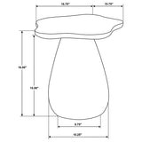 Perth side table with felt glides under legs