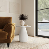 Side view of Perth cloud-shaped top side table in off-white finish