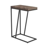 Top-down view of Sergio Chevron rectangular accent table in tobacco