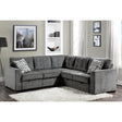side view of Lanning Gray Fabric 3-Piece Sectional with Pull-Out Bed and Ottoman sectional sofa