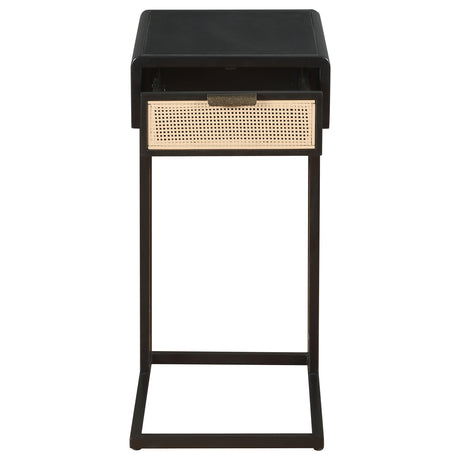 Top view of Amherst side table surface and drawer