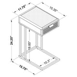 Amherst side table placed next to armchair in living area