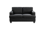 Back view of Elmont Black Fabric Loveseat
