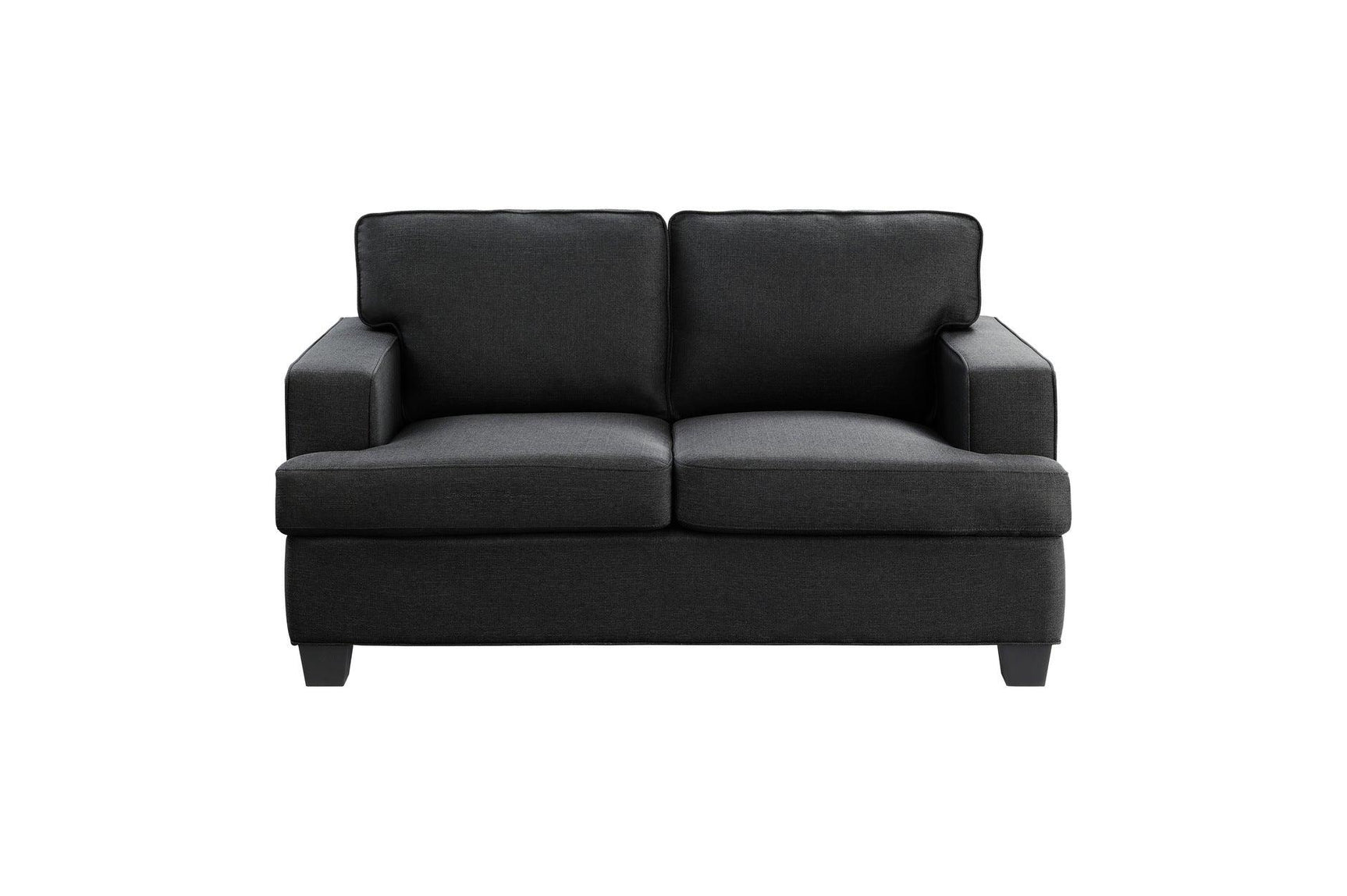 Back view of Elmont Black Fabric Loveseat