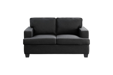 Back view of Elmont Black Fabric Loveseat
