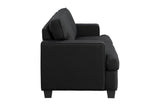 Loveseat side profile close-up