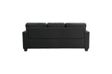 Side angle showing Elmont black Sofa profile