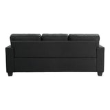 Elmort Black Fabric Sofa textured upholstery detail