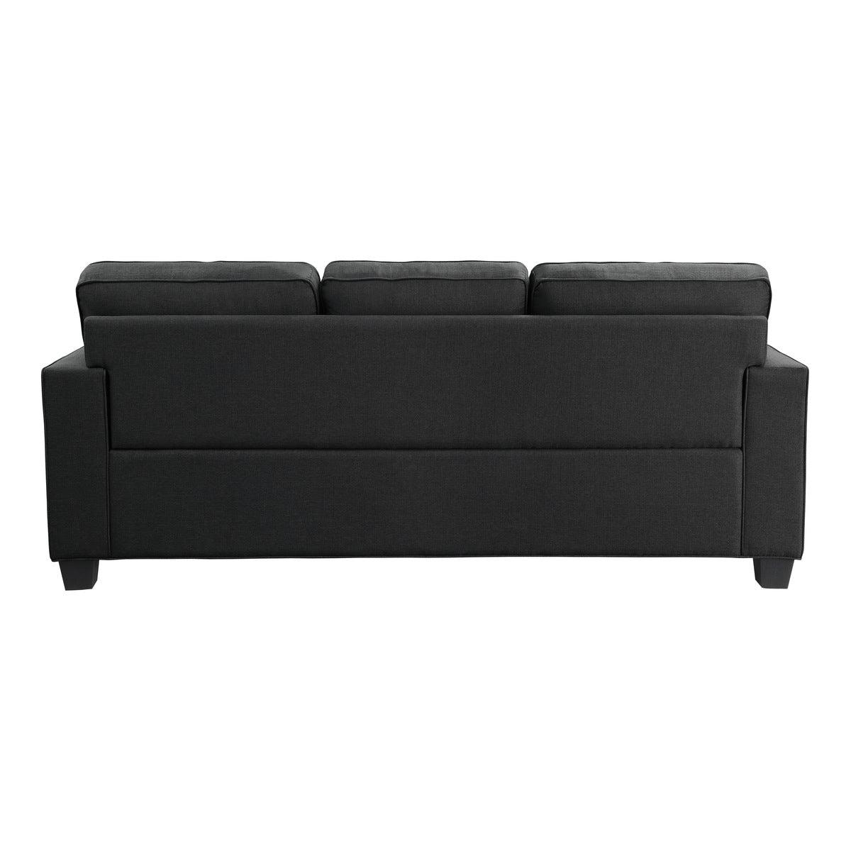 Elmort Black Fabric Sofa textured upholstery detail