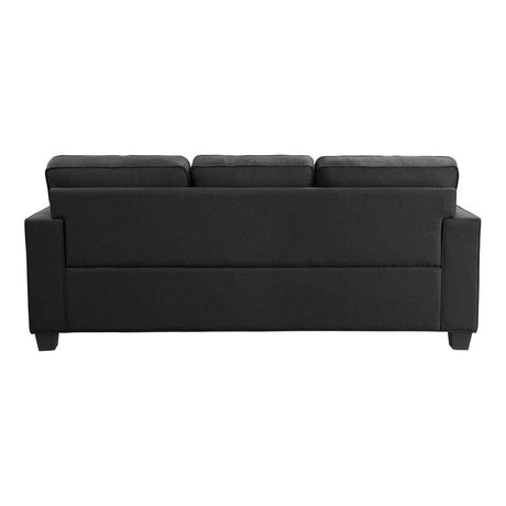 Elmort Black Fabric Sofa textured upholstery detail