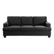 Elmort Black Fabric Sofa front view
