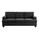 Elmort Black Fabric Sofa front view
