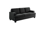 Front angle of Elmont Black Fabric Sofa