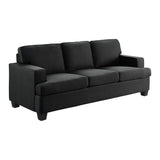 Elmort Black Fabric Sofa side view