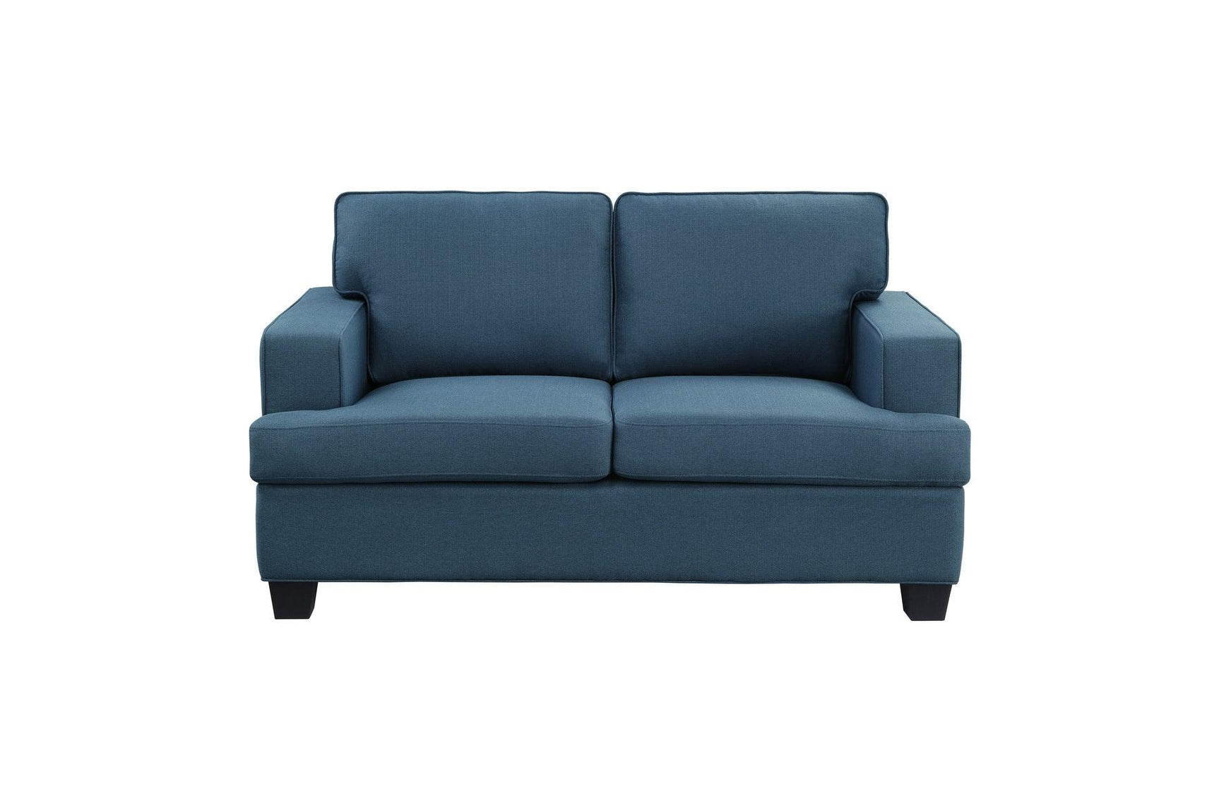 Back view of sofa and loveseat