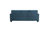 Side view of loveseat in Elmont Blue Fabric set