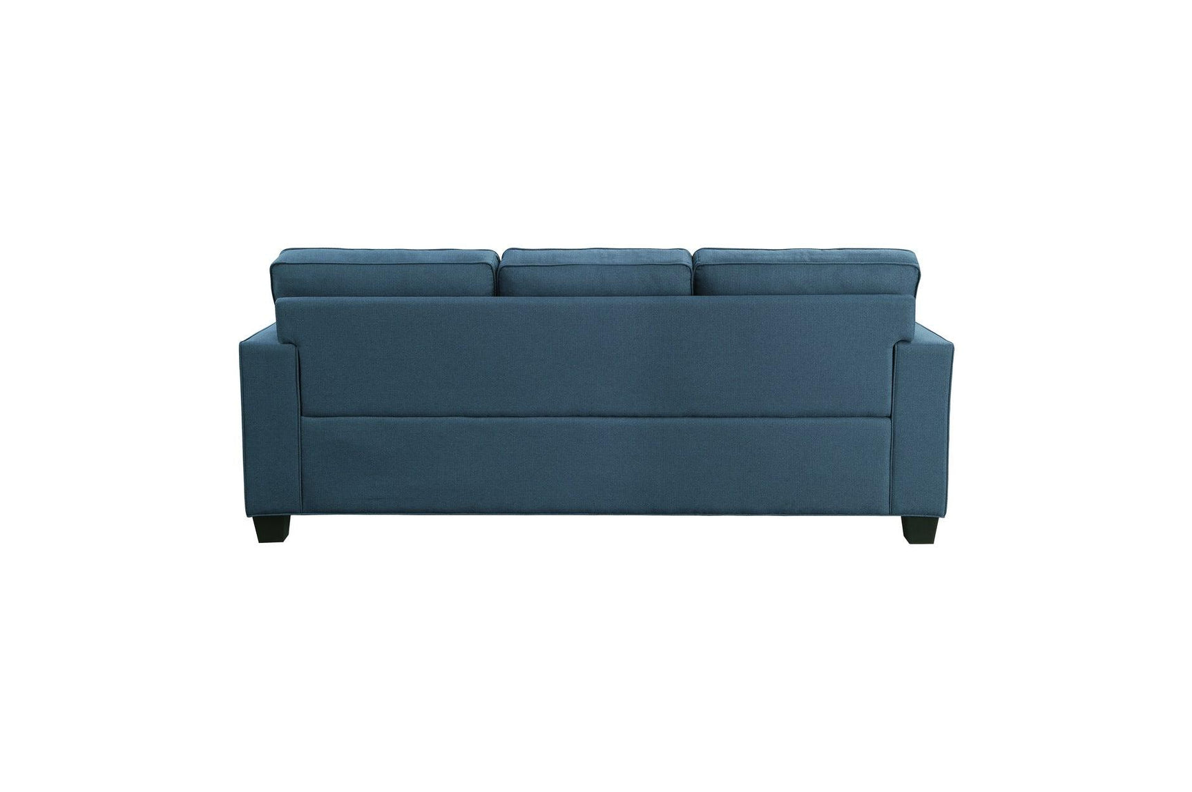 Side view of loveseat in Elmont Blue Fabric set