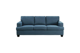 Detail of blue fabric upholstery