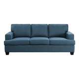 Elmont Blue Fabric Sofa main front view