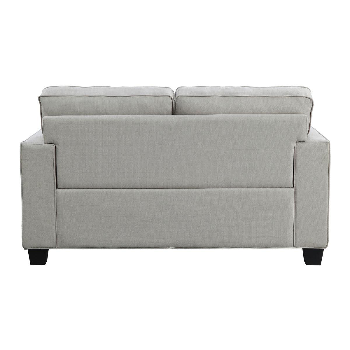 Elmont Khaki loveseat back angle