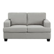 Elmont Khaki textured fabric loveseat front view