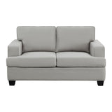 Elmont Khaki textured fabric loveseat front view