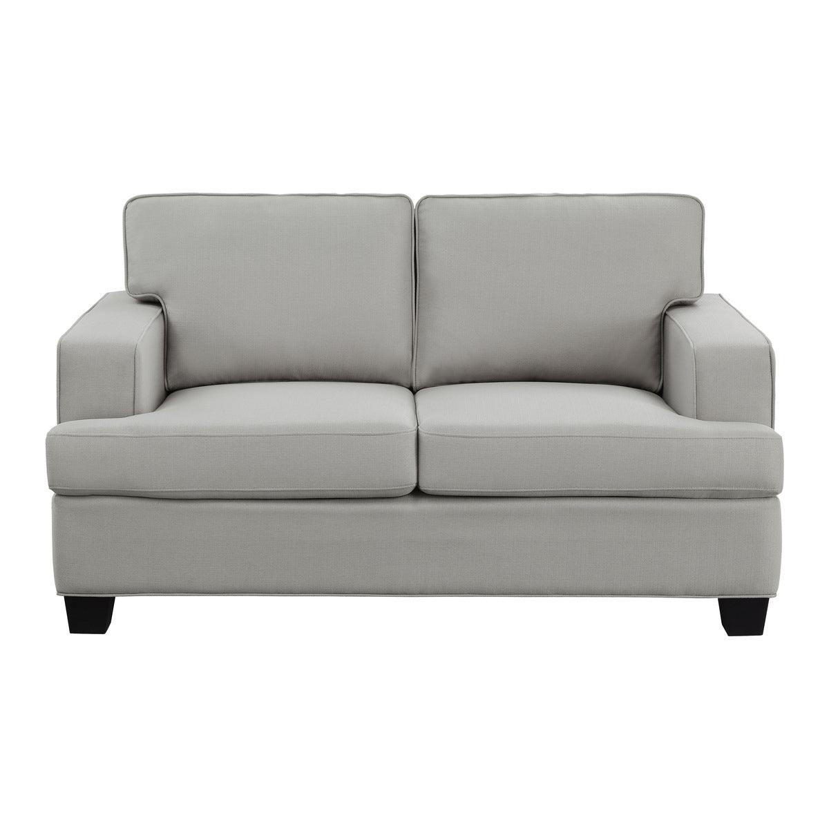 Elmont Khaki Modern Transitional Solid Wood And Plywood Textured Fabric Upholstery Loveseat - Ella Furniture