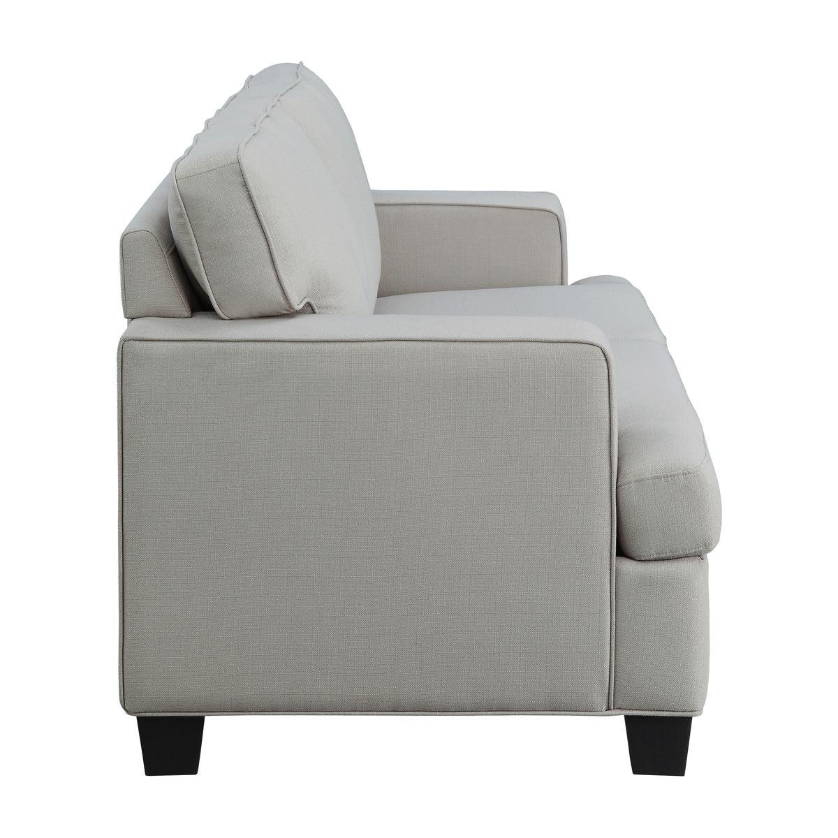 Elmont Khaki loveseat opposite side view