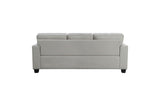 Side profile of Elmont Khaki Fabric Living Room Set sofa