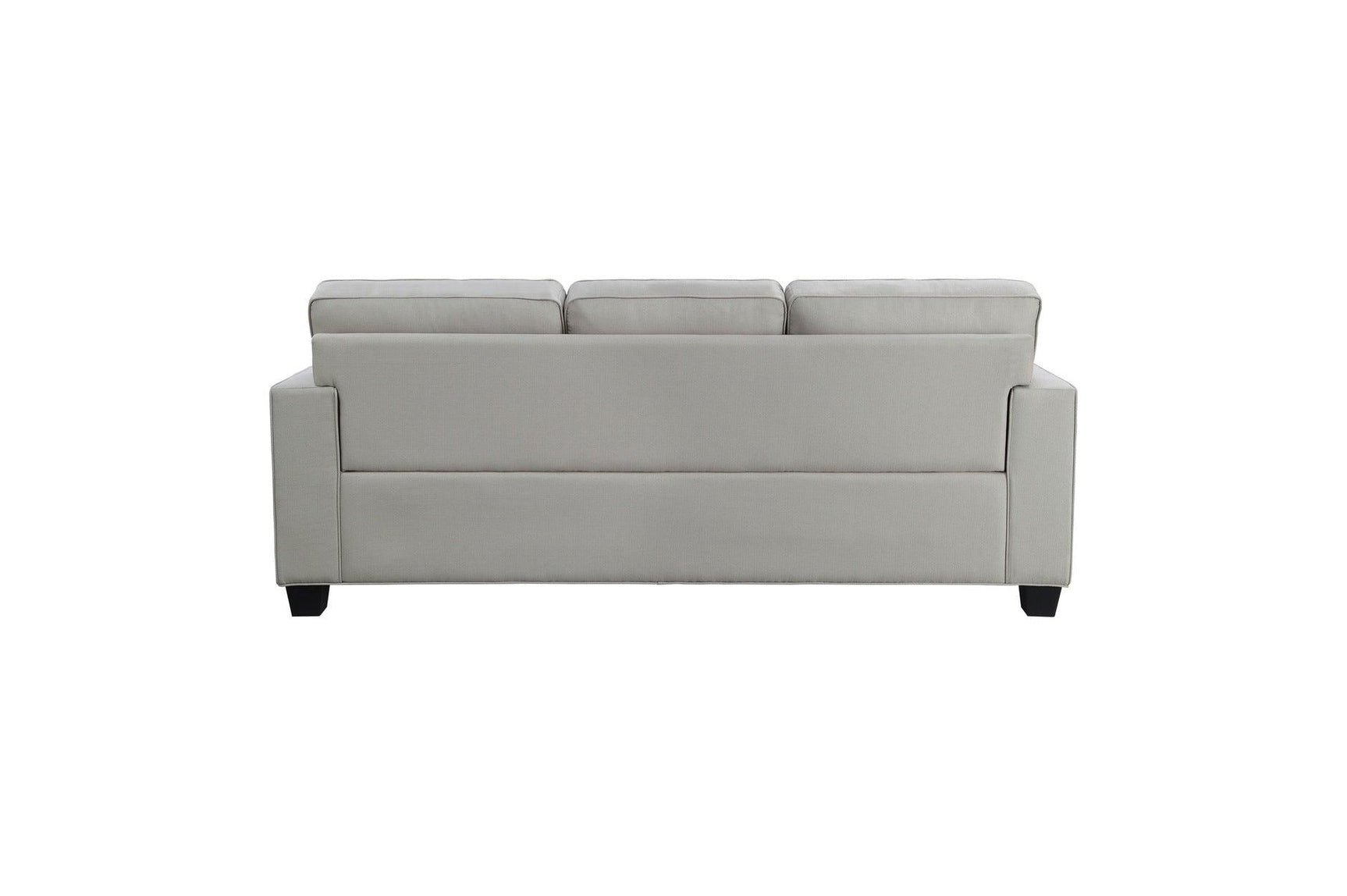 Side profile of Elmont Khaki Fabric Living Room Set sofa