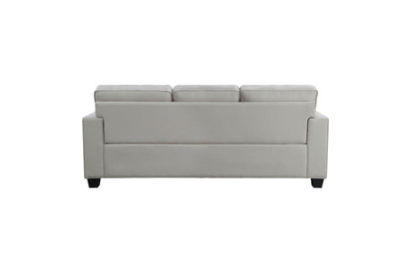 Side profile of Elmont Khaki Fabric Living Room Set sofa