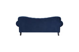 side view of loveseat in Rosalie Navy Velvet Tufted Set