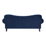 Rosalie Navy Blue Velvet Tufted Sofa back detail