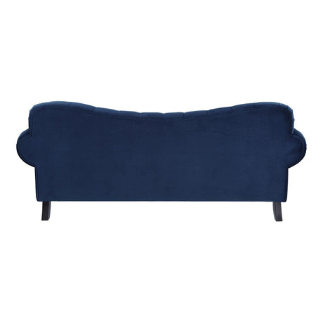 Rosalie Navy Blue Velvet Tufted Sofa back detail