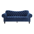 Rosalie Navy Blue Velvet Tufted Sofa front view