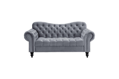 Detail of wood frame on Rosalie sofa