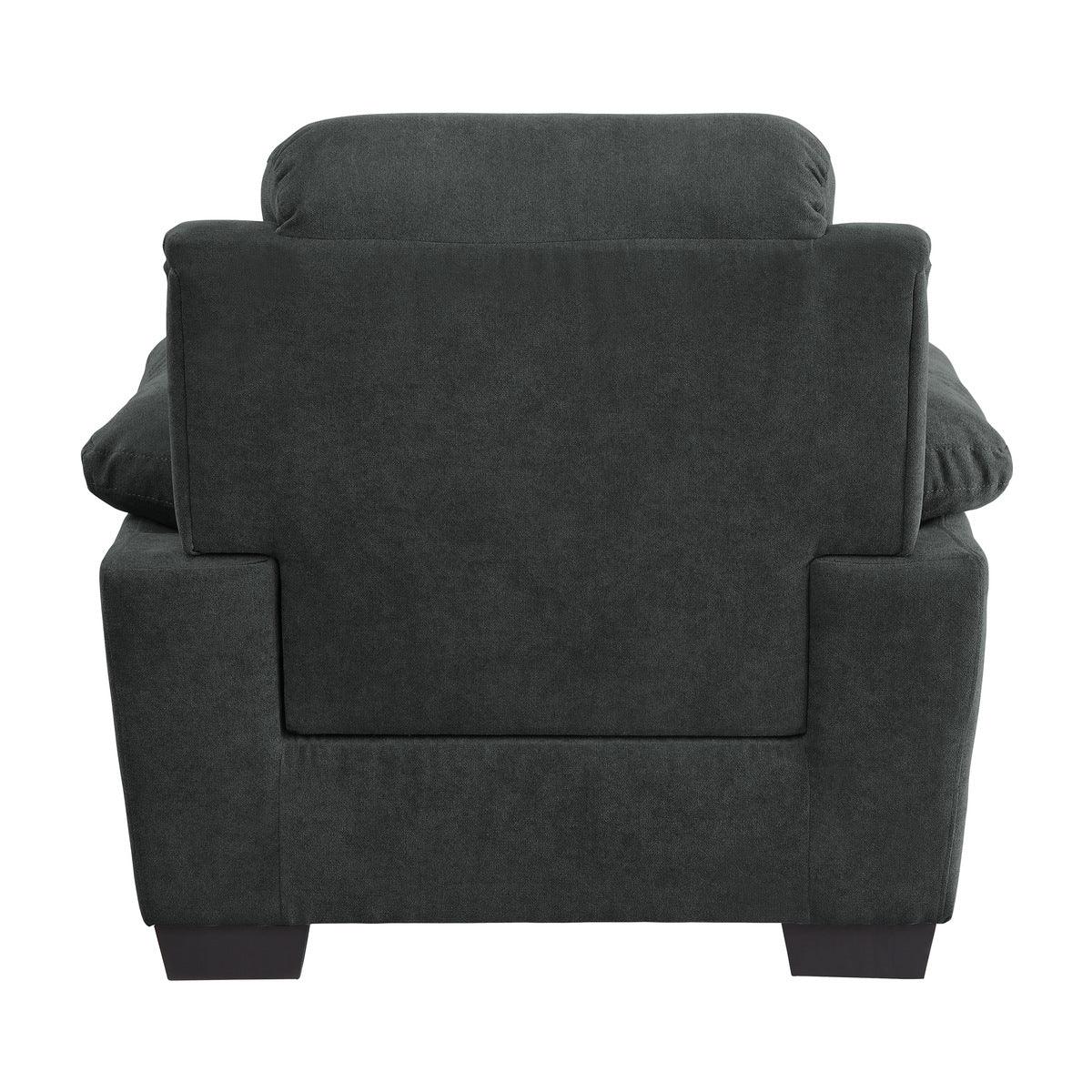 Back view of Holleman Dark Gray Upholstered Chair