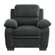 Holleman Dark Gray Textured Fabric Upholstery Chair front view
