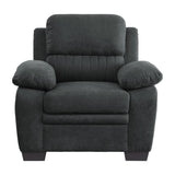 Holleman Dark Gray Textured Fabric Upholstery Chair front view