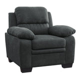 Side view of Holleman Dark Gray Fabric Upholstery Chair