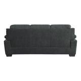 Close-up of Holleman Dark Gray Upholstered Fabric Sofa fabric and frame