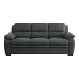 Holleman Dark Gray Upholstered Fabric Sofa front view