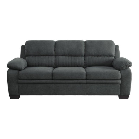 Holleman Dark Gray Upholstered Fabric Sofa front view